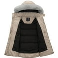 thumbnail image 3 of KVE Women's Hooded Warm Winter Coat Quilted Thicken Puffer Jacket with Removable Hood khaki Large, 3 of 9