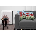 thumbnail image 3 of Ambesonne Poppy Flower Throw Pillow Cover 2 Pack, Digital Drawn Flower, 24", Vermilion Charcoal Grey, 3 of 7