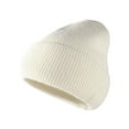 thumbnail image 2 of Dyfzdhu Women Fashion Casual Woolen Hat Solid Warm Outdoor Knitted White, 2 of 2