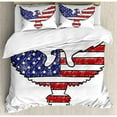 thumbnail image 3 of American Flag Decor Twin Size Duvet Cover Set, Sketch Patriotic Bald Eagle National Icon Majestic Emblem Symbolic Image, Decorative 2 Piece Bedding Set with 1 Pillow Sham, Red Blue, by Ambesonne, 3 of 3