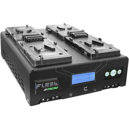 UPC: 0192223000681 | Fleet Micro 3A Digital Quad Charger for 4x V-Mount Batteries