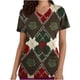 thumbnail image 2 of Tops Cortos para Mujeres con Cuello en V Y Bolsillo, Blusa de Manga Corta Impresa para Uso Casual Diario, 2 of 5