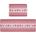 thumbnail image 3 of Kitchen Rug Mat Christmas Reindeer Snowflake Geometric, Set of 2, Anti-Fatigue Non-Skid Washable Kitchen Runner Rugs, Bohemian Red White Soft Comfort Rug for Kitchen, Floor, Front of Sink, Laundry, 3 of 6