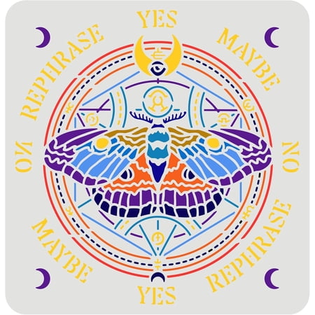 Mendulum Board Dowsing Divination Stencil 11.8x11.8inch Symbol Drawing Templates Magic Hexagon Astrology Big Moth Moon Phase Painting Stencils for Wood Signs Home Decor diy