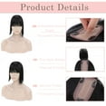 thumbnail image 4 of MY-LADY 100% Remy Human Hair Women Topper Hair Toppers Silk Base Hair Pieces Clip In Hair Topper with 3D Air Bangs 17 Colors 14inch #01 Jet Black, 4 of 8