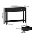 thumbnail image 4 of Noble House Narrow Wooden Console Table, Entryway Accent Sofa Table with Hidden Drawers and Storage Shelf, Black, 4 of 10