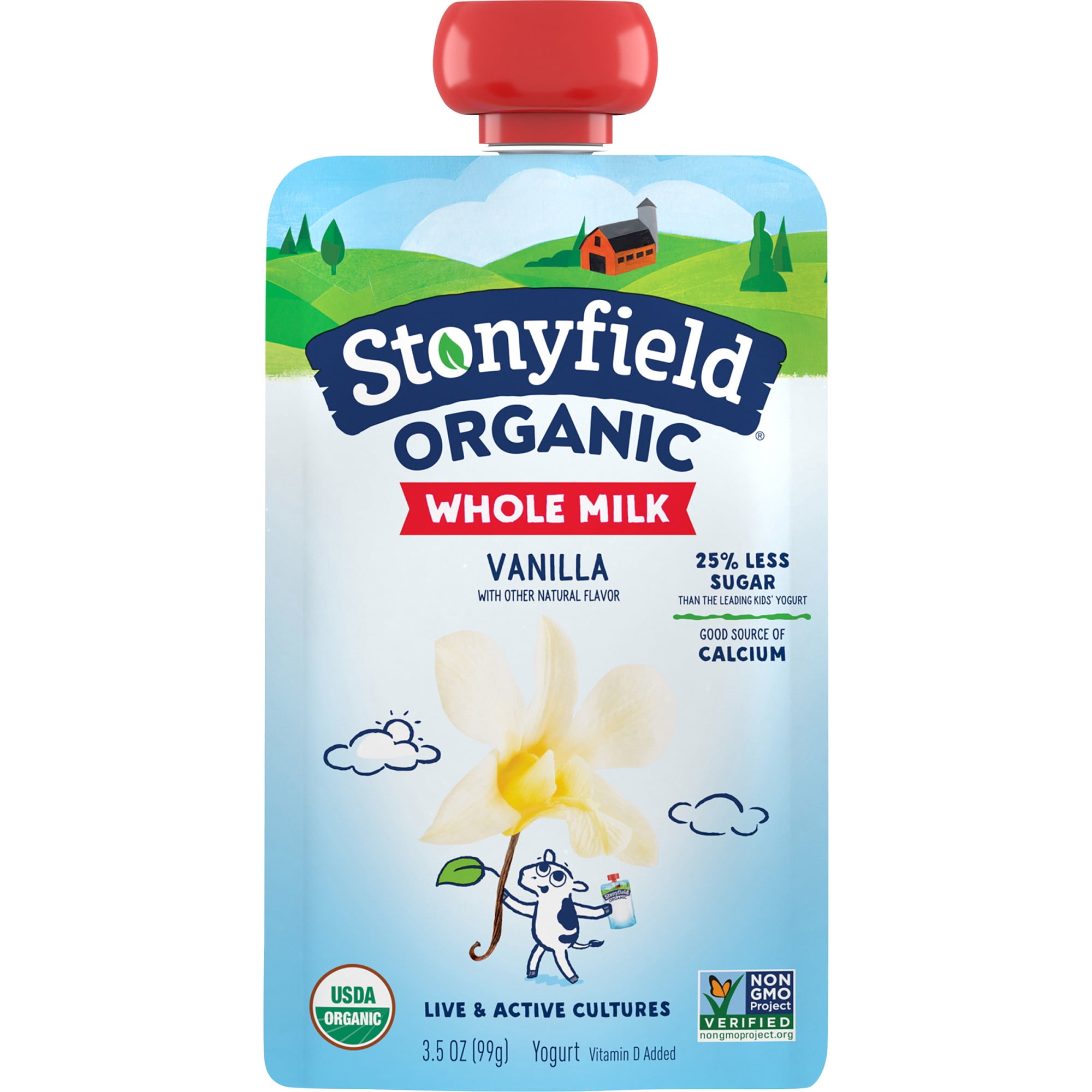 Stonyfield Organic Kids Vanilla Whole Milk Yogurt Pouch