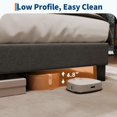 thumbnail image 6 of BouPower King/Queen/Full Platform Bed Frame with Adjustable Linen Upholstered Headboard - Heavy Duty Quiet Sturdy Wood Slat Support, No Box Spring Needed, Easy Assembly Dark Grey Modern Bed, 6 of 8