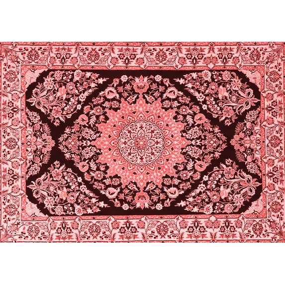 Ahgly Company Indoor Rectangle Medallion Red Traditional Area Rugs, 4' x 6'