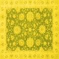 thumbnail image 1 of Ahgly Company Machine Washable Indoor Square Oriental Yellow Traditional Area Rugs, 5' Square, 1 of 4