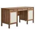 thumbnail image 2 of Capri 58" Wood Grain Office Desk in Walnut, 2 of 10