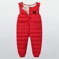 thumbnail image 2 of HCNTES Kids Insulated Snowsuit Bib Overalls with Adjustable Straps Comfortable Winter Ski Wear for Boys Girls(Red,3-6 Months), 2 of 6