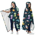 thumbnail image 2 of Wearable Blanket,Space Dinosaurs Rockets Planets Hooded Wearable Flannel Blanket for Adults & Teens,Winter Poncho Shawl Wrap Cape Cozy Anti-Pill,50"x60", 2 of 5