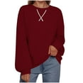 thumbnail image 5 of cocolona Womens Oversized Sweatshirts Crewneck Long Sleeve Shirts Fall Fashion Color Block Pullover Tops Casual Blouses, 5 of 5