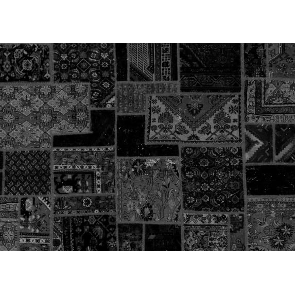 Ahgly Company Indoor Rectangle Patchwork Gray Transitional Area Rugs, 5' x 8'