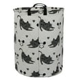 thumbnail image 3 of Howarmer Large Canvas Laundry Hamper, Cats and Mice, 3 of 7