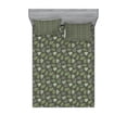 thumbnail image 2 of Leaves Bedding Set with Sheet & Covers, Palm Tree Elements Foliage Composition Exotic Illustration, Printed Bedroom Decor 2 Shams, 4 Sizes, Olive Green Dark Green, by Ambesonne, 2 of 3