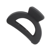 Unique Bargains 1 Pc Fashion Frosted Half Circle Hair Clips Hairdo Clip for Home Black