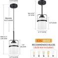 thumbnail image 2 of Modern Black Pendant Lights Kitchen Island Light, Adjustable Hanging Light Fixture with Milk Glass Shade, Farmhouse Pendant Light for Dining Room Bar Over Sink/Table/Counter, 2 Pack, 2 of 8