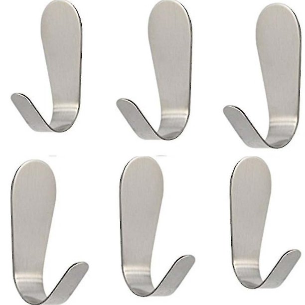 Ganchos de pared adhesivos, resistentes, para puerta de baño, cocina, ganchos para abrigos, paquete de 10 ganchos adhesivos, ganchos fuertes, colgador de pared de acero inoxidable