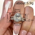 thumbnail image 5 of LINXIQIN 2pcs His and Hers Wedding Ring Sets Couples Engagement Rings Women and Men 925 Sterling Silver AAA Cubic Zirconia Oval Exquisite Light Luxury Design Ring, 5 of 7