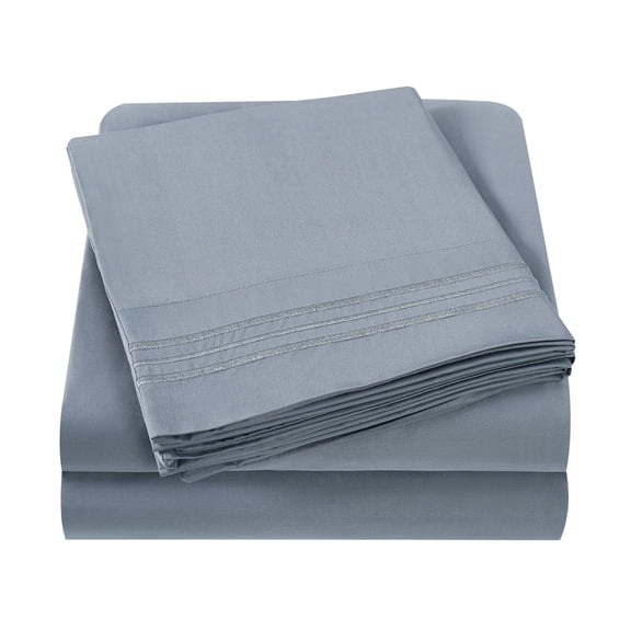 Haperlare Bamboo Sheet Set for Queen Size Bed 4 Piece Cooling Bed Sheets Set Super Soft Smooth and Comfortable, Dark Gray