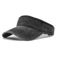 thumbnail image 2 of Minzimin Vintage Sport Sun Visor Hats for Women Men Adjustable Plain Washed Cotton Empty Top Baseball Cap 1Pack, 2 of 7