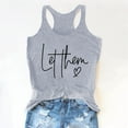 thumbnail image 5 of Camiseta sin mangas con estampado de letras para mujer - Camiseta divertida con estampado gráfico, cuello redondo informal, corte holgado - S-XXL, 5 of 5