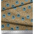 thumbnail image 1 of Soimoi Brown Moss Georgette Fabric Bag & Shopping Girl Fashion Printed Fabric 1 Yard 42 Inch Wide, 1 of 1