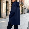 thumbnail image 6 of Asxite Women Fall Winter Tops Round Neck Long Sleeve Hooded Drawstring Side Slit Pocket Loose Pullover Solid Shirts, 6 of 7