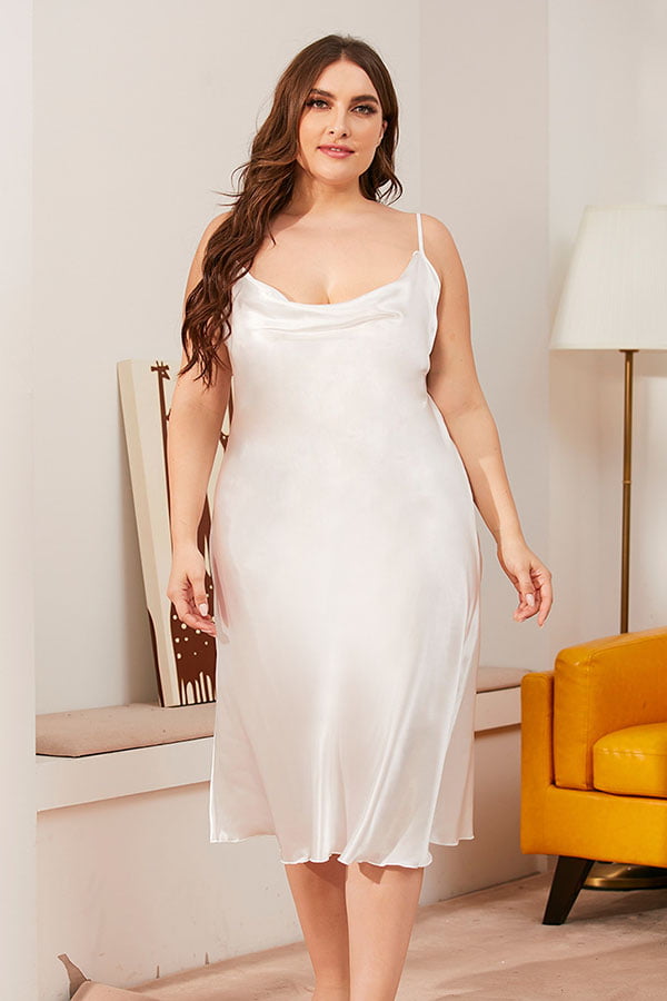 Plus Size Silk Night Dress For Women's Long Plus Size Silk Slip Dress Silk  Nightgown