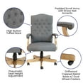 thumbnail image 6 of Flash Furniture Gray Fabric Classic Executive Swivel Office Chair with Driftwood Arms and Base, 6 of 13