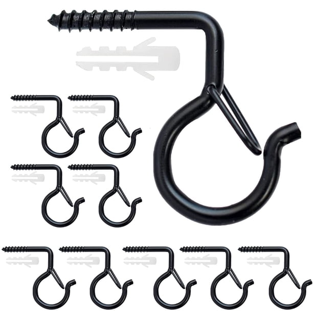 10 Uds ganchos Q-Hanger guirnaldas de luces navideñas ganchos gancho de tornillo de fácil liberación colgante para exteriores gancho para plantas con hebilla de seguridad