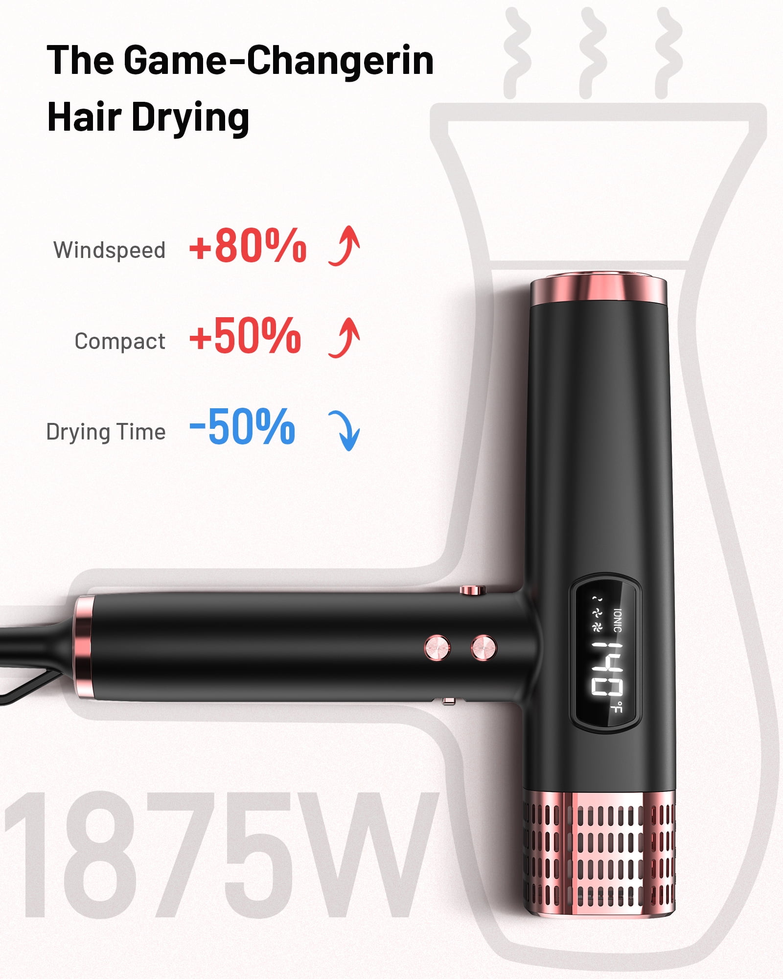 Ionic Hair Dryer with Diffuser, Dual Voltage