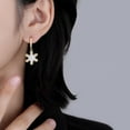 thumbnail image 3 of 925 Sterling Silver Sparkly CZ Snowflake Dangle Earrings for Women Teens Christmas Snowflake Dangle Earrings Drop Winter Party Earrings, 3 of 12