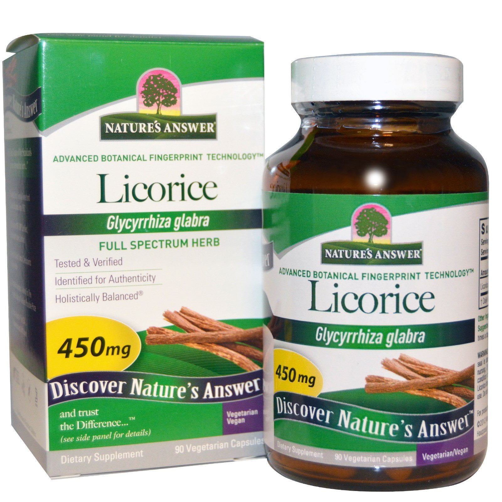 Nature s Answer Licorice 450 mg 90 Vegetarian Capsules