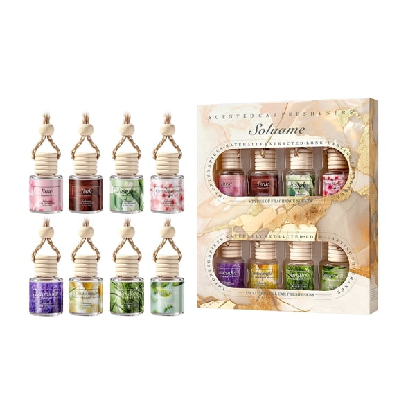 Car Air Freshener Diffuser, Hanging Car Scents Air Freshener, Car Fresheners Long Lasting, Essential Oil Diffuser, Fragrance Oil Air Diffuser, 8ml*8pcs