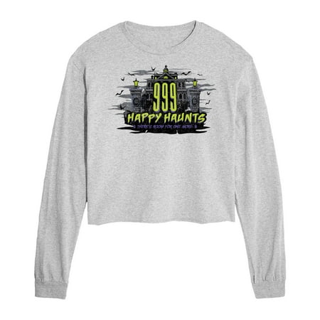 The Haunted Mansion - 999 Happy Haunts -Juniors Cropped Long Sleeve T-Shirt