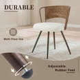 thumbnail image 3 of Dining Chairs Set of 2, Farmhouse Rattan Dining Room Chairs, Wingback Upholstered Kitchen Chairs Set of 2 with Cane Back & Metal Legs, Dark Walnut, 3 of 8