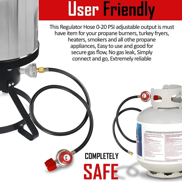 Gas One High-Pressure Propane Regulator, 4-Ft, Adjustable photo 7