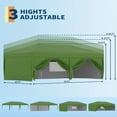 thumbnail image 4 of Danolapsi 10x20 Pop Up Canopy with 6 Sidewalls,Heavy Duty Outdoor Canopy Tent with Portable Roller Bag - 3 Adjustable Height, 4 Weight Bags, 8 Stakes & 6 Guy Ropes Included, 4 of 7