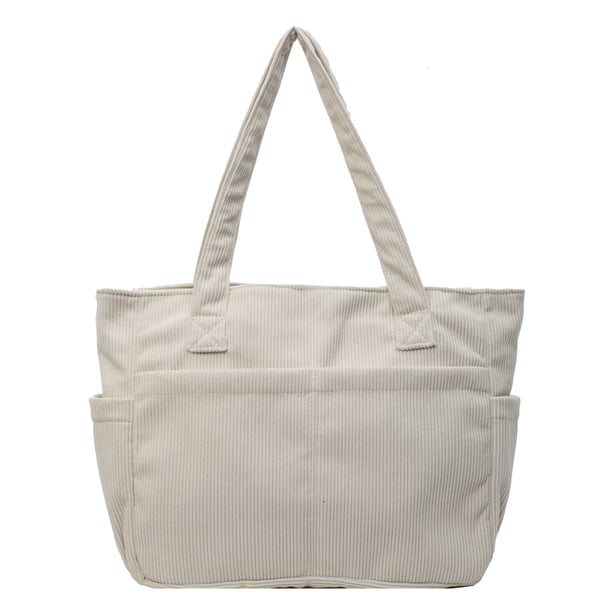 Bolso Tote Bag Mujer Pana Con Multi Bolsillos Sólido para Viajes