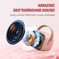 thumbnail image 3 of Bonaok Mini Karaoke Machine for Kids, Portable Speaker with Wireless Microphone for Singing, Gift for 4-12+ Years Old Girls, Pink, 3 of 16