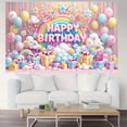 thumbnail image 4 of Birthday Polyester Banner Photography Backdrop Rainbow and Gift Box Theme with Balloons - Party Background Decoration for the Celebration, 4 of 9