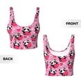 thumbnail image 5 of Xecao Panda Heart Valentine for Sports Bra with Removable Pads, Crop Tank Top Design, Women's Longline Sports Bra - Non-Wired - Small, 5 of 9
