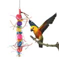 thumbnail image 1 of Colorful Pet Bird Parrot Chew Toy Wooden Hanging Climbing Swing with Rattan Ball, 1 of 1