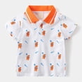 thumbnail image 2 of NIEWTR Toddler Boys Printed Polo Shirts Soft Breathable Short Sleeve Lapel Tees Summer Casual Clothes(White,5-6 Years), 2 of 9