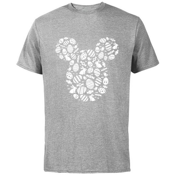 Disney Mickey Mouse Icon White Bunnies Easter - Short Sleeve Cotton T-Shirt for Adults - Customized-Athletic Heather