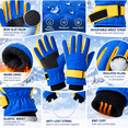 thumbnail image 4 of Riecok Kids Snow Ski Gloves Water Resistant Elastic Wrist Outdoor Sports Winter Warm Gloves for Cold Weather 9-15T, 4 of 8