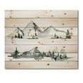 thumbnail image 3 of Designart 'Trees With Winter Dark Blue Mountain Landscape II' Modern Print on Natural Pine Wood, 3 of 5